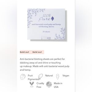 100% Pure Oil Blotting Sheets